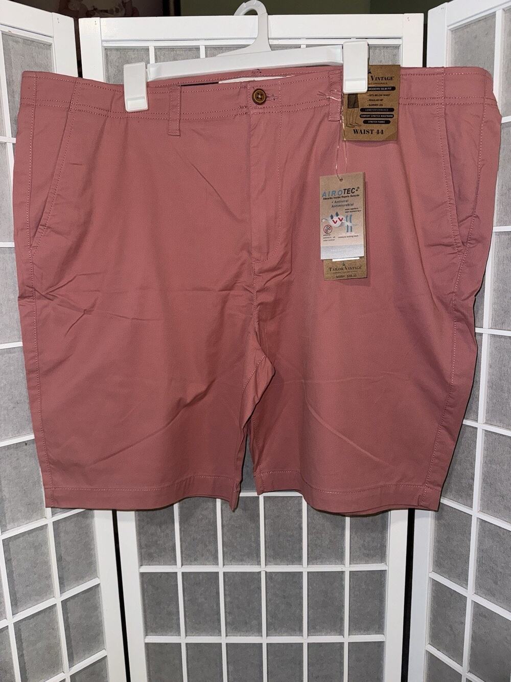 Mens 44 Tailor Vintage New Canaan Slim Fit Stretch Shorts Pink NWT